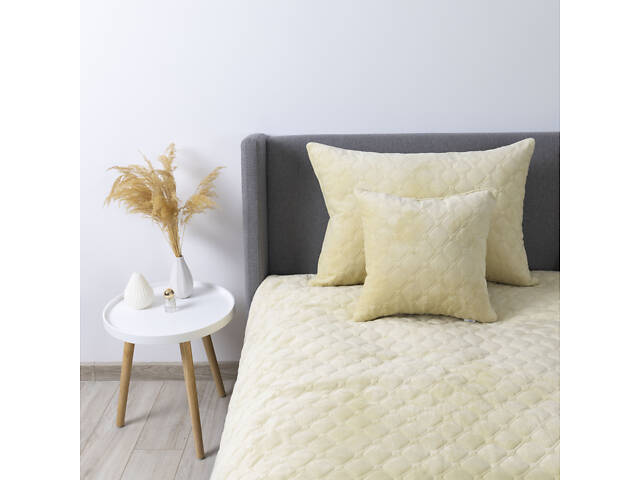 Покрывало ТЕП 'VELOUR' 180*240 см бежевый ромб круглый - Фото 2