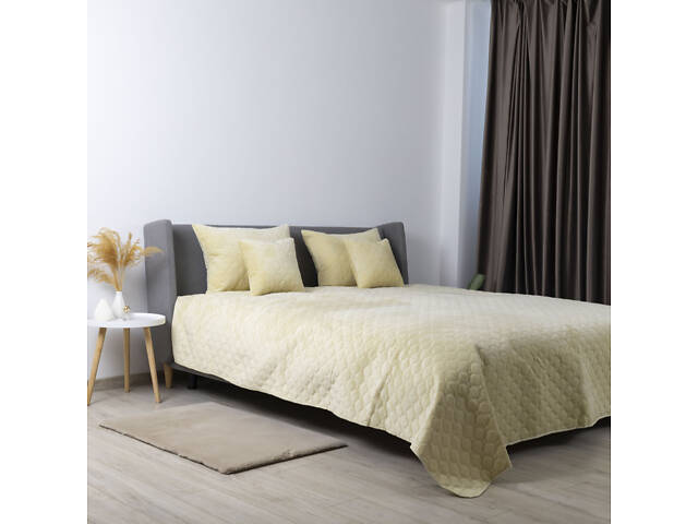 Покрывало ТЕП 'VELOUR' 180*240 см бежевый ромб круглый - Фото 3