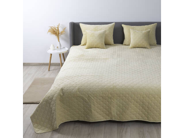 Покрывало ТЕП 'VELOUR' 180*240 см бежевый ромб круглый - Фото 4