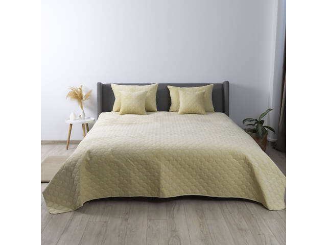 Покрывало ТЕП 'VELOUR' 180*240 см бежевый ромб круглый - Фото 6