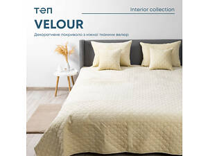 Покрывало ТЕП 'VELOUR' 180*240 см бежевый ромб круглый