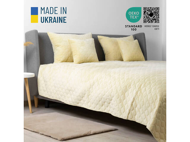 Покрывало ТЕП 'VELOUR' 180*240 см бежевый ромб круглый - Фото 7