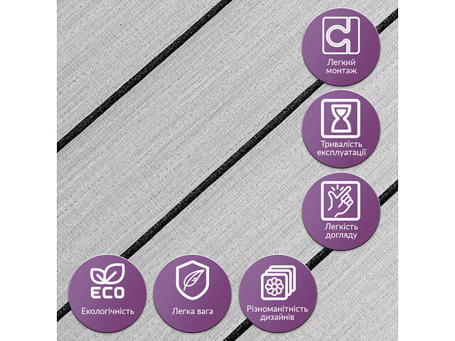 Покриття вінілове самоклеюче 3D рейки 600х600х2,8мм Скандинавський білий шпон SW-00002197 - Фото 5