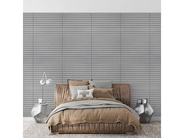 Покриття вінілове самоклеюче 3D рейки 600х600х2,8мм Скандинавський білий шпон SW-00002197 - Фото 6