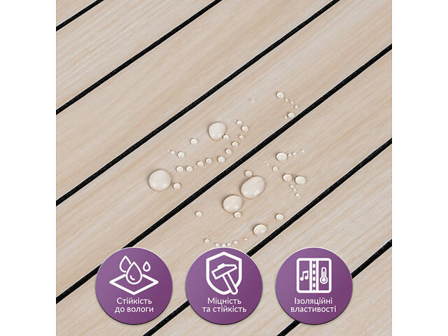 Покриття вінілове самоклеюче 3D рейки 600х600х2,8мм Ясен кремовий SW-00002199 - Фото 4