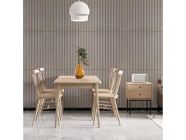 Покрытие виниловое самоклеющееся 3D рейки дуб мокко 600*600*2,8мм (D) SW-00002201 - Фото 5