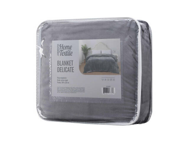 Покривало Ardesto Delicate 200х220см, 100% поліестер, сірий світлий (ART0206DE) - Фото 1