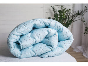 Детское покрывало Ecotton 105х140 см антиаллергенное голубой со Звездочками для мальчика.