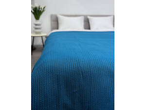Покрывало Ecotton Pique 180х230 см натуральное голубое Atlantic в крафтовой подарочной коробке.