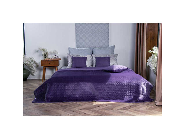 Покривало Руно двостороннє VeLour Фіолетове 180 х 220 см (340.55_Violet) - Фото 1