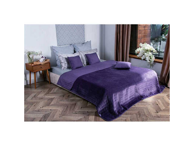 Покривало Руно двостороннє VeLour Фіолетове 180 х 220 см (340.55_Violet) - Фото 2