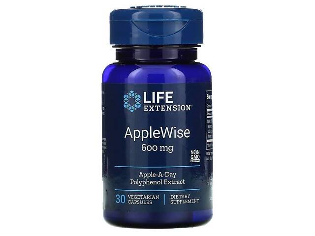Полифенолы яблочные, AppleWise Polyphenol, Life Extention, экстракт, 600 мг, 30 капсул Полифенолы яблочные, AppleWise Polyphenol, Life Extention, экстракт, 600 мг, 30 капсул