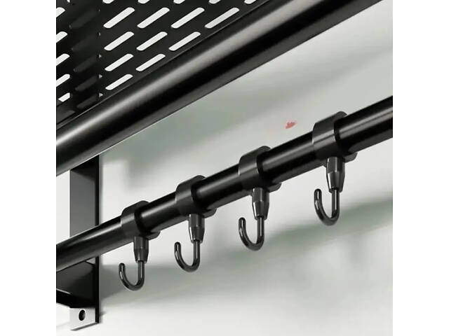 Полиця для ванної кімнати 4 яруси з вішалкою для рушників 106 58x14x55,5 см - Фото 3