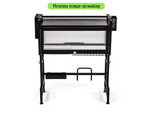 Полка-органайзер для хранения и сушки посуды над раковиной мобильная из нержавеющей стали черная 65*30*78см