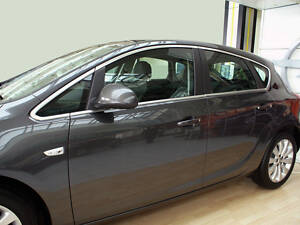 Повна окантовка скла (HB, 12 шт, нерж) для Opel Astra J 2010-2024 рр.