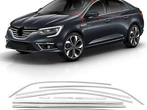 Повна окантовка вікон (Sedan, 12 шт., нерж.) Carmos - Турецька сталь для Renault Megane IV 2016-2025 рр