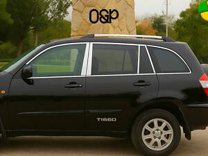 Полный комплект хромированных окантовок стекол 2010-2014 (4 шт, Libao) для Chery Tiggo 1 от OP Tuning