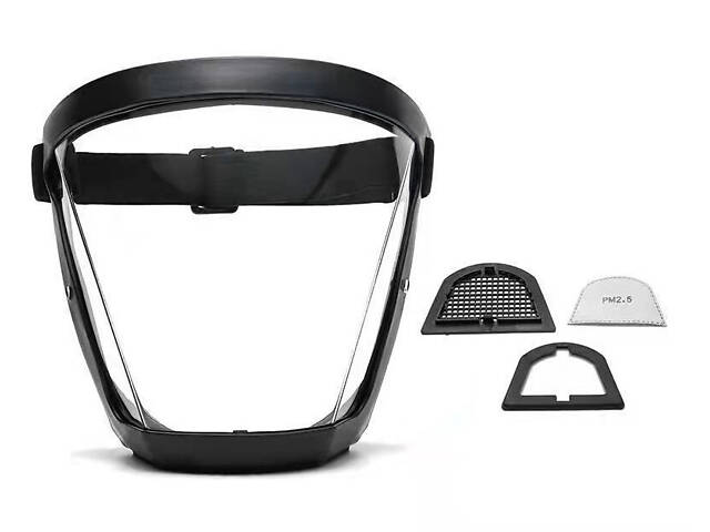 Повнолицева маска із змінним фільтром, прозора, Захисна маска від пилу, води, бруду, вітру - Фото 2