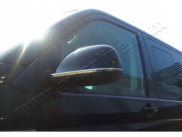 Полоски на зеркала (2 шт, нерж) для Volkswagen Amarok 2010-2022 гг - Фото 2