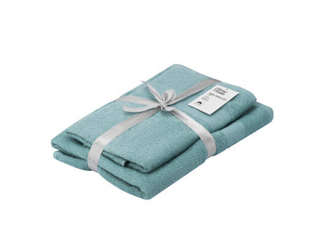 Рушник Ardesto набір махрових Essence 50х90 см, 70х140 см, 2шт, 100% бавовна, аква (ART2358AQ) - Фото 1