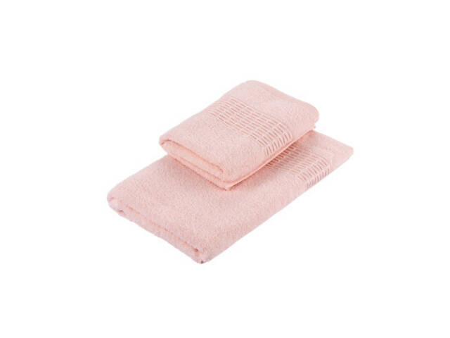 Рушник Ardesto набір махрових Lotus 2 шт 50х90 см індиго, 70х140см, 100% бавовна, пудра (ART2357PW) - Фото 2