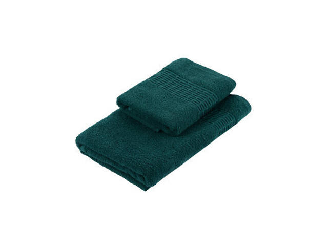 Рушник Ardesto набір махрових Lotus 2 шт 50х90 см індиго, 70х140см, 100% бавовна, смарагдовий (ART2357EM) - Фото 7