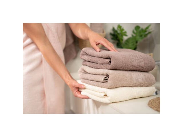 Рушник Ardesto набір махрових Lotus 2 шт 50х90 см індиго, 70х140см, 100% бавовна, какао (ART2357CA) - Фото 3