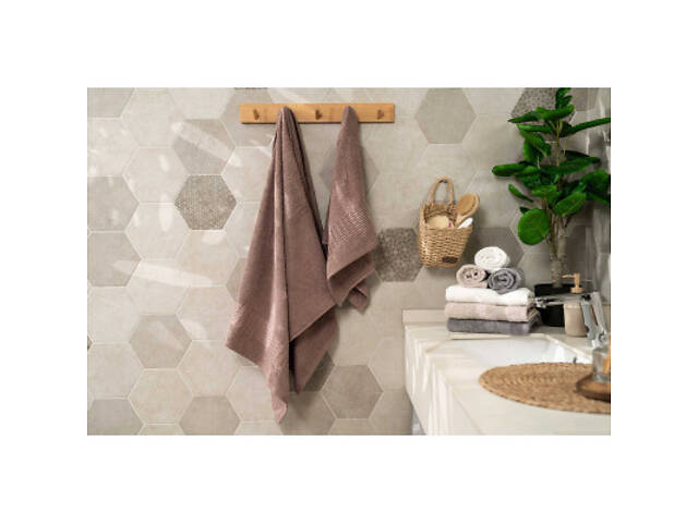 Рушник Ardesto набір махрових Lotus 2 шт 50х90 см індиго, 70х140см, 100% бавовна, какао (ART2357CA) - Фото 8