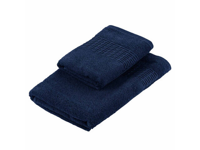 Рушник Ardesto Набір махрових Lotus 50х90см, 70х140см, 2шт 100% бавовна, синій темний (ART2357DB) - Фото 2