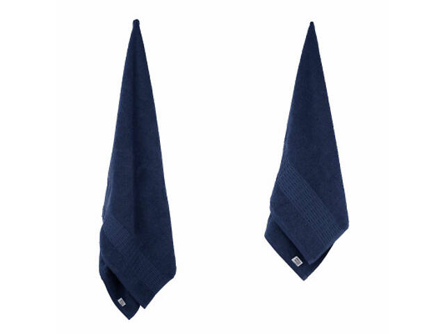 Рушник Ardesto Набір махрових Lotus 50х90см, 70х140см, 2шт 100% бавовна, синій темний (ART2357DB) - Фото 7