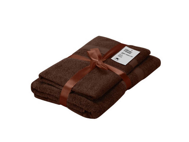 Рушник Ardesto набір махрових Splendid 50х90 см, 70х140 см, 2шт, 100% бавовна, коричневий (ART2359BR) - Фото 1