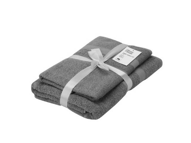 Рушник Ardesto набір махрових Splendid 50х90 см, 70х140 см, 2шт, 100% бавовна, сірий (ART2359GR) - Фото 1