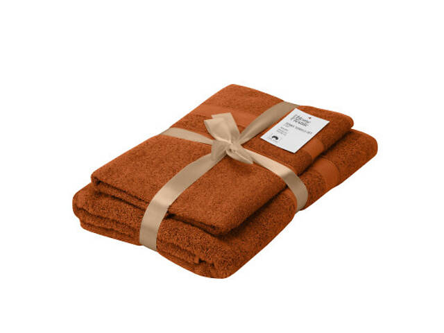 Рушник Ardesto набір махрових Splendid 50х90 см, 70х140 см, 2шт, 100% бавовна, теракотовий (ART2359TE) - Фото 1