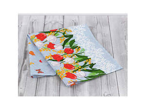 Полотенце Руно вафельное набивное Весенние цветы -1, 45х80 см (202.15_Весняні квіти_1)