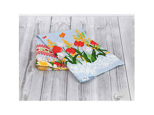 Полотенце Руно вафельное набивной Весенние цветы-1, 35х70 см (217.15_Весняні квіти_1)