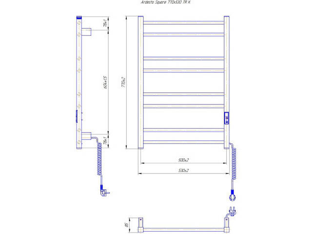 Полотенцесушитель Ardesto Square-TR K (6.1.0702.06.BM) - Фото 4