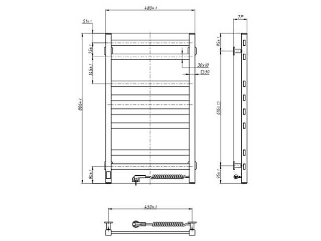 Рушникосушарка Navin Авангард, 800х480х71мм (12-228053-4880) - Фото 6