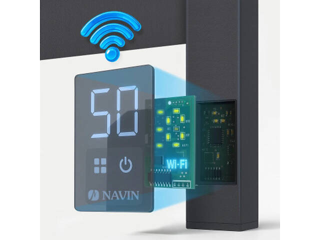 Полотенцесушитель Navin Авангард Х, 800х480, Wi-Fi, чорний муар, лівобічна (12-272155-4880) - Фото 10