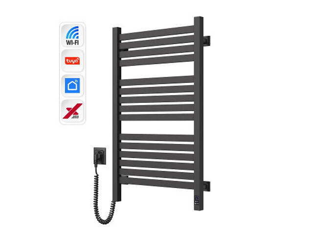 Полотенцесушитель Navin Авангард Х, 800х480, Wi-Fi, чорний муар, лівобічна (12-272155-4880) - Фото 1