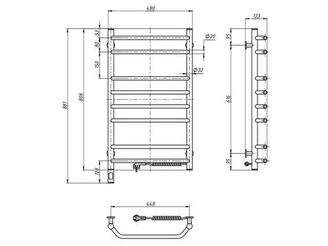 Рушникосушарка Navin Блюз 480x800 (12-006033-4880) - Фото 4