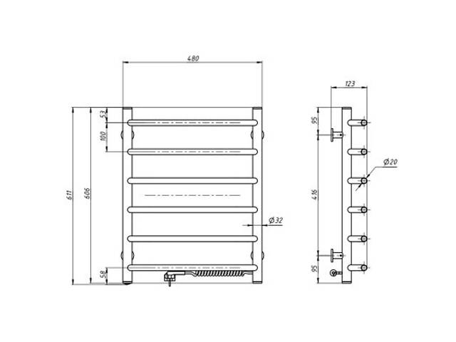 Рушникосушарка Navin Блюз, 600х480х123мм (12-006030-4860) - Фото 5