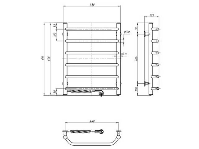 Рушникосушарка Navin Блюз, 600х480х123мм (12-006130-4860) - Фото 5