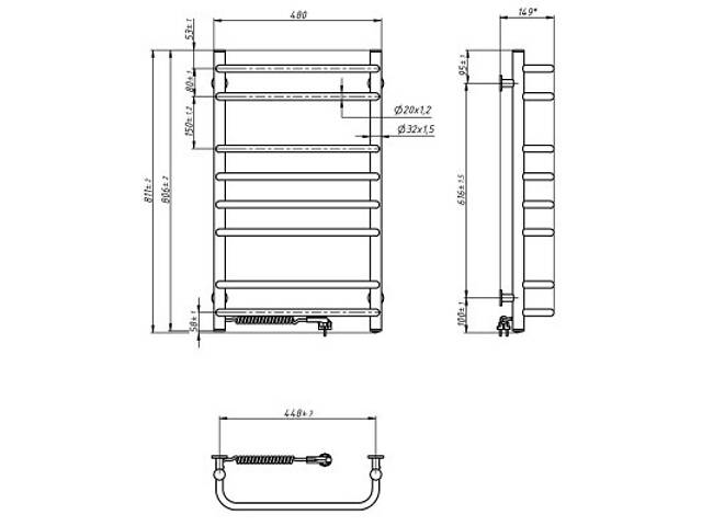 Рушникосушарка Navin Симфонія 480x800 (12-009130-4880) - Фото 5