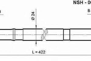 ПОЛУОСЬ ЛЕВАЯ 22x422x22 (NISSAN ALMERA N16 (UKP) 2000-2006) ASVA NSH007 на NISSAN SENTRA II Наклонная задняя часть (N16)