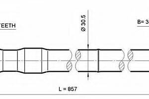 ПІВОСЬ ЛІВА 24X857X24 (LAND CRUISER 80) ASVA TYS02 TOYOTA LAND CRUISER (_J8_)