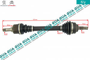 Полуось передняя левая ( привод в зборе с шрусами ) 24/25 9660782780 Citroen / СИТРОЭН BERLINGO (B9) 2008- / БЕРЛИНГО (Б