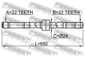 ПОЛУОСЬ ПРАВАЯ 22X692X22