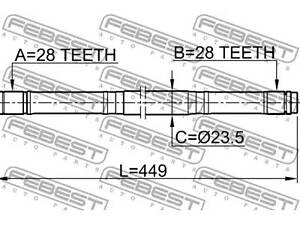 Полуось Правая 28X449X28 на Ballade, Civic, Domani, Integra, Partner
