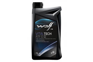 Полусинтетическое трансмиссионное масло WOLF VITALTECH ATF D III, 1л Подходит для большинства АКП