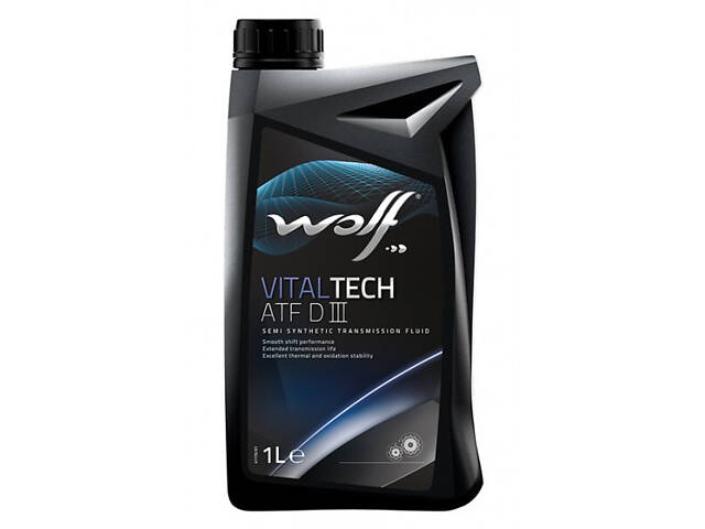 Полусинтетическое трансмиссионное масло WOLF VITALTECH ATF D III, 1л Подходит для большинства АКП